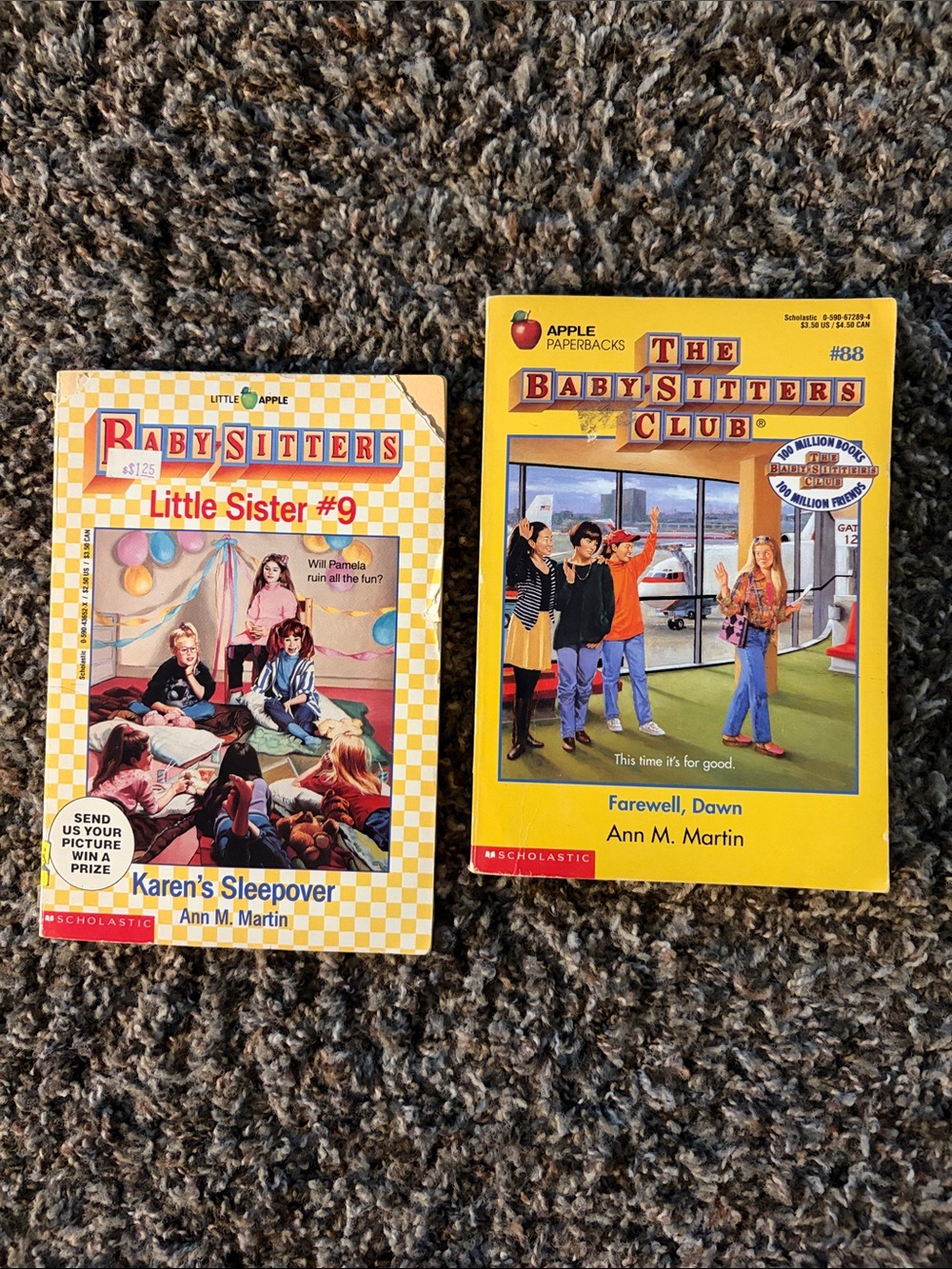 Set of 2 The Baby-Sitters Club Paperback Books by Ann Martin, Scholastic 1990’s